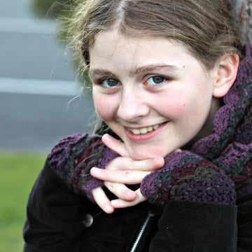 Roughcut Diamonds Cowl and Wrist Warmers