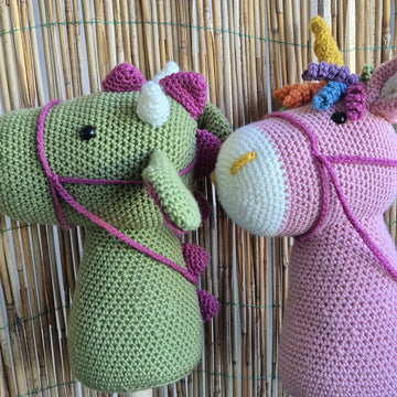 Hobby Horse Dragon Dinosaur Triceratops Unicorn Fairy Tale Crochet Plush Amigurumi