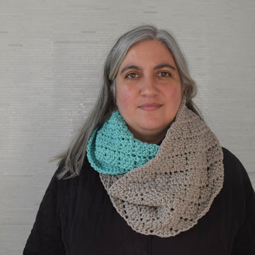 Two-Toned Diamonds Infinity Scarf