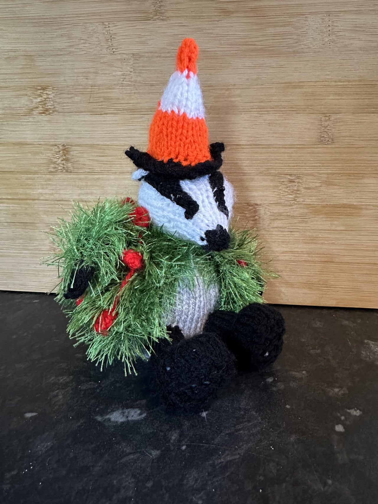 (Glasgow) Badger Dressed as a Christmas Tree - Chocolate Orange Cover/Stuffed Toy, Knitting Pattern