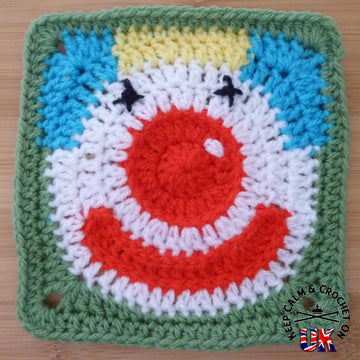 'Jolly Clown' Afghan Square