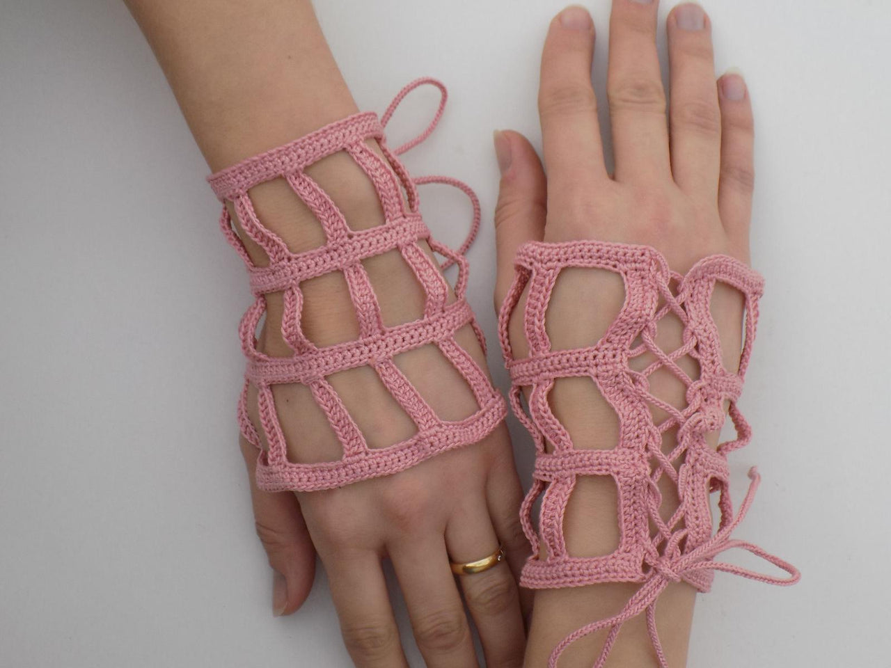 Romantic Lace Fingerless Gloves Crochet Pattern