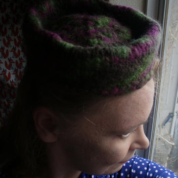 Delia felted pillbox hat