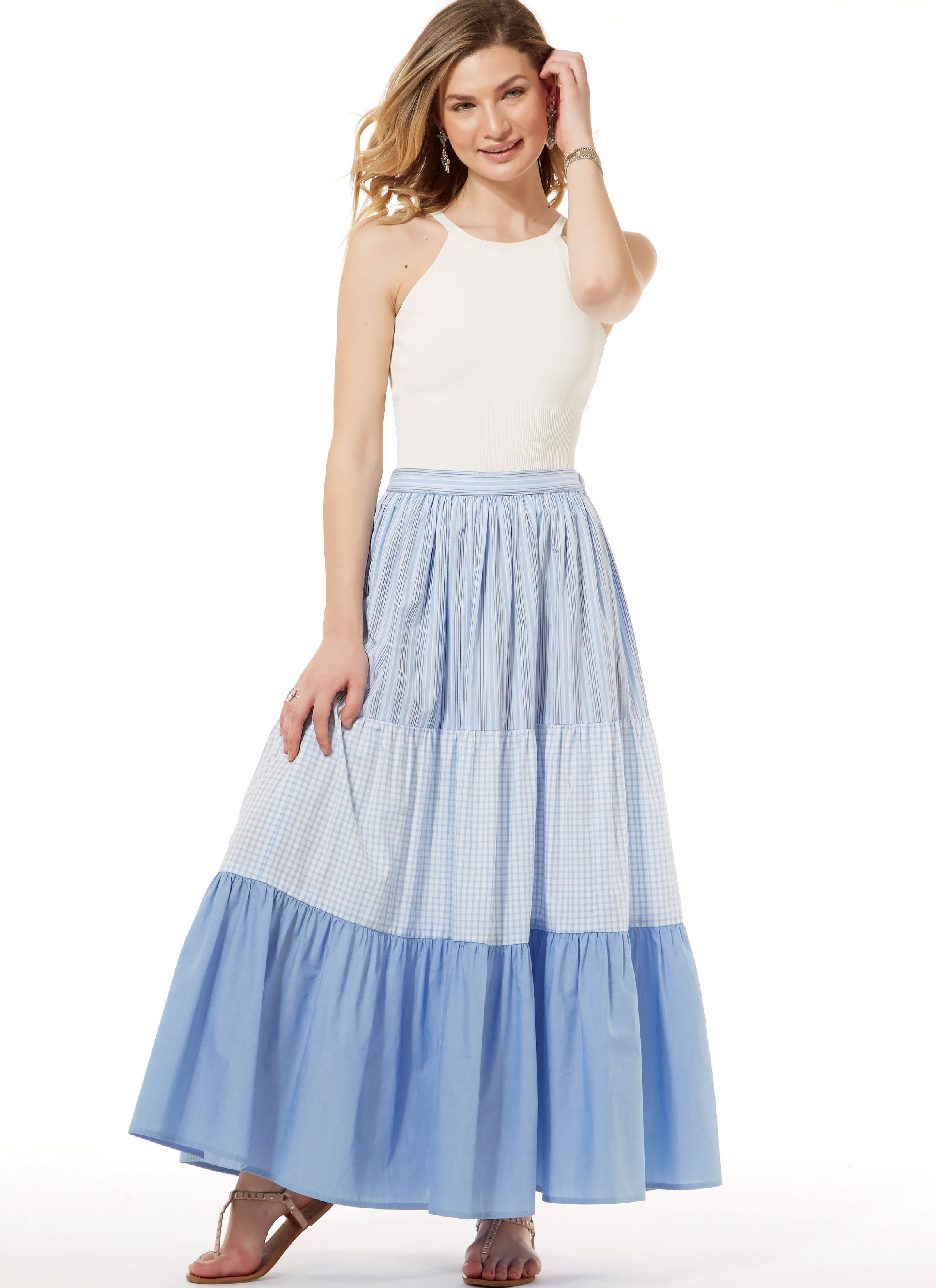 McCall's Misses' Pull-On Gathered Skirts with Tier and Length Variations M7604 - Sewing Pattern