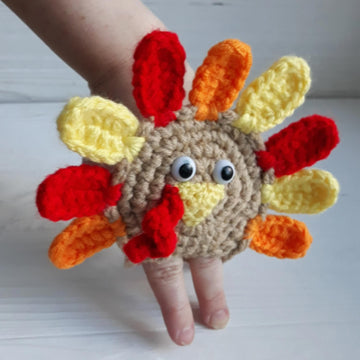 Thanksgiving crochet, Kids hand Turkey: Finger Puppets, Friendsgiving decor Pattern PDF