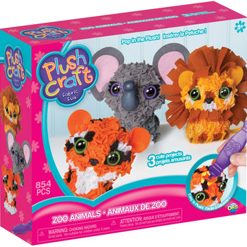 Orb Factory Plushcraft Fabric Fun Kit - Zoo Animals