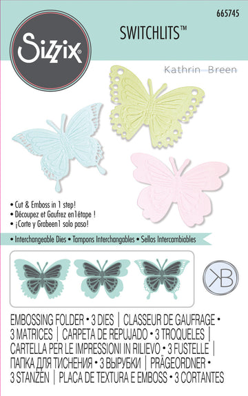 Sizzix Switchlits Embossing Folder Detailed Butterflies by Kath Breen