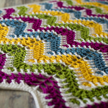 Spring Mardi Gras Chevron Afghan