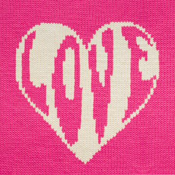 Heart with Love text Knitting Chart