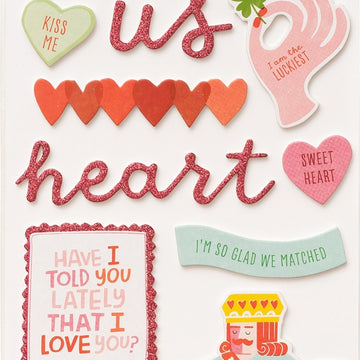 American Crafts Lucky Us Thickers Stickers 5.5"X11" 28/Pkg - Lucky Charm Phrase & Icons