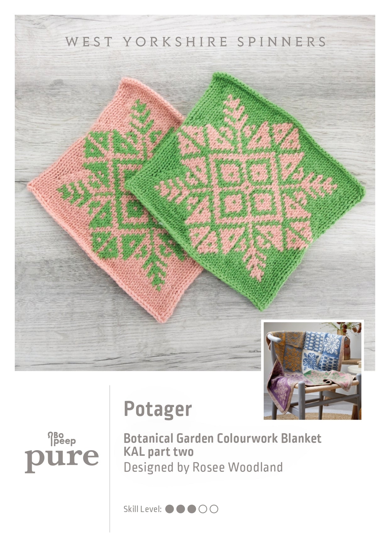 Bo Peep Pure Botanical Garden Blanket KAL - Potager in West Yorkshire Spinners - WYSKAL02P - Downloadable PDF