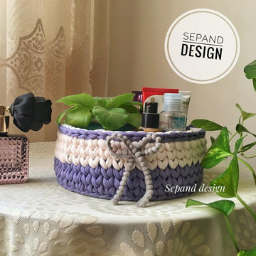 Zpagetti (t-shirt) yarn basket- center circle Elsa