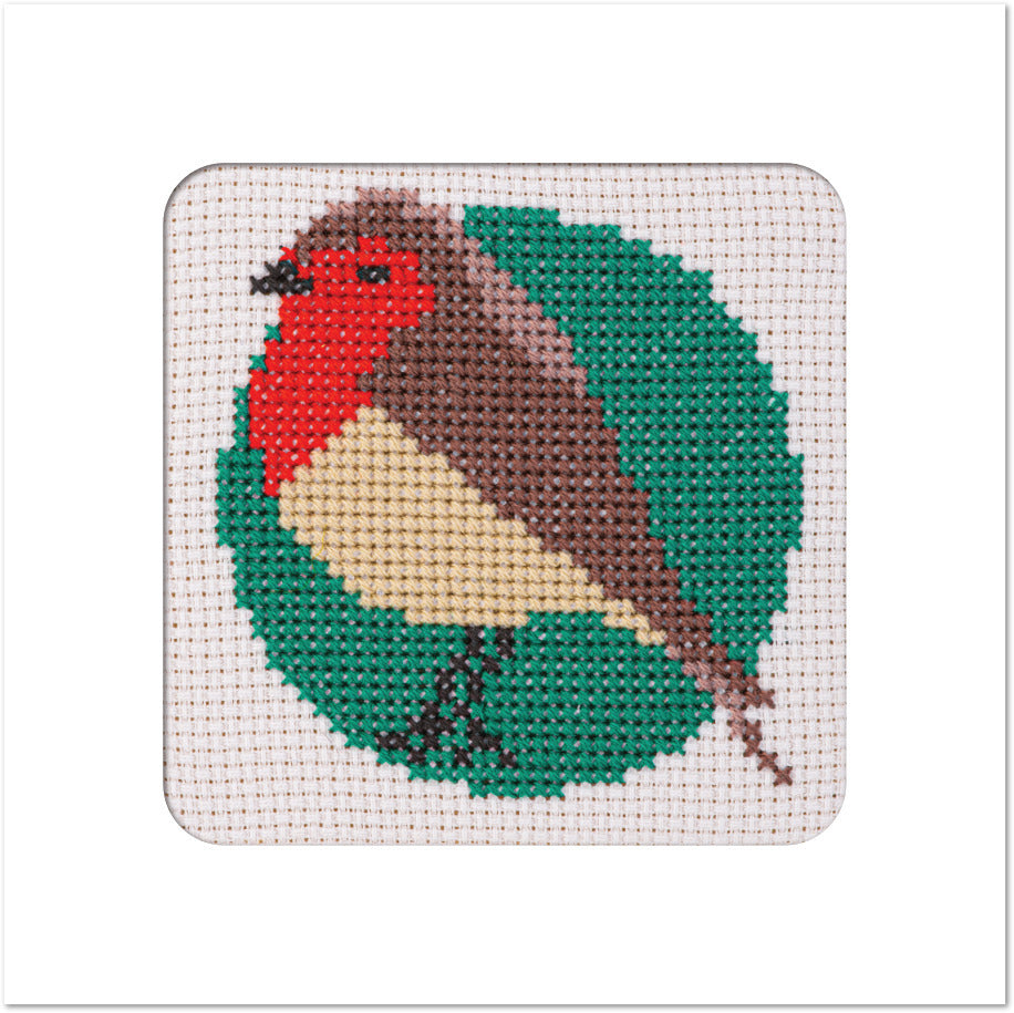 Stitchfinity Robin Mini Card Cross Stitch Kit - 13cm x 13cm