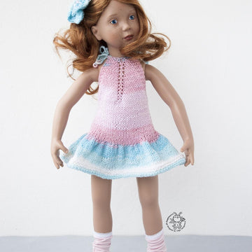 Outfit Flower knitting flat for 18 in doll