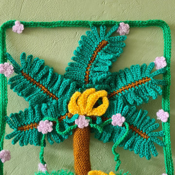 Crochet Palm Tree Wall Art Pattern | Tropical Botanical Decor