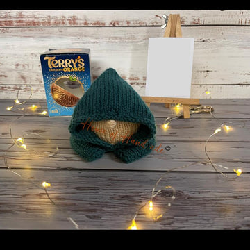 Hooded Cloak Chocolate Orange Cover Knitting Pattern