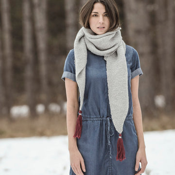 Saint Cloud Scarves in Blue Sky Fibers Woolstok - 20171 - Downloadable PDF