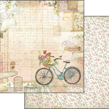 Stamperia Intl Stamperia Double-Sided Cardstock 12"X12" 10/Pkg - Garden Bicycle