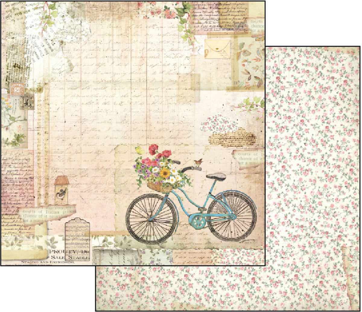 Stamperia Intl Stamperia Double-Sided Cardstock 12"X12" 10/Pkg - Garden Bicycle