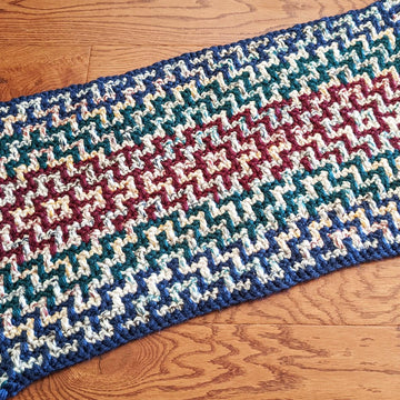 Reversible Sashiko Mosaic Crochet Rug