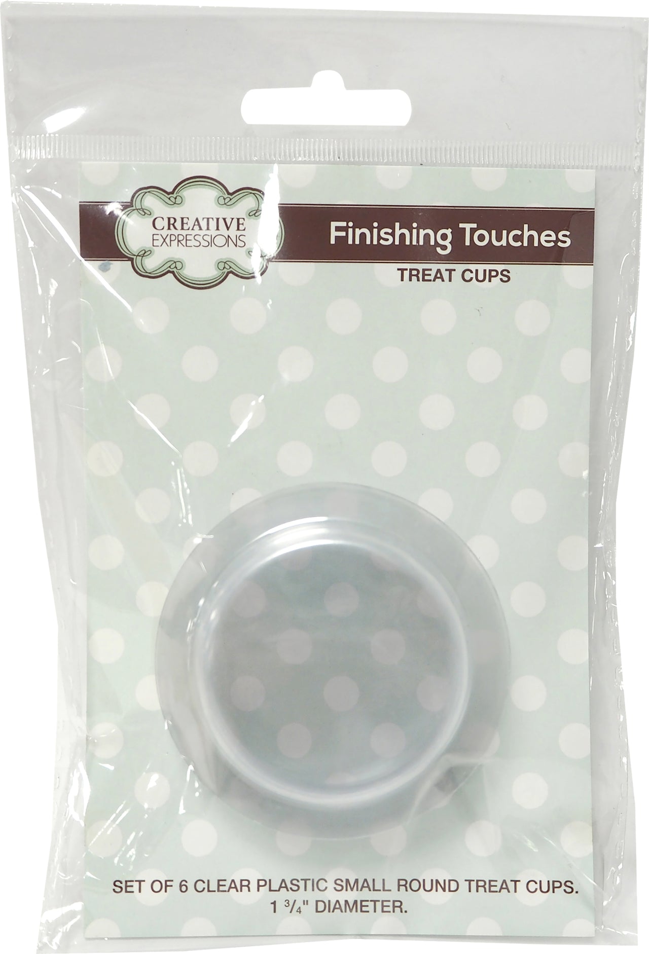 Creative Expressions Circle Treat Cups 6/Pkg - Clear, 1.75" Diameter