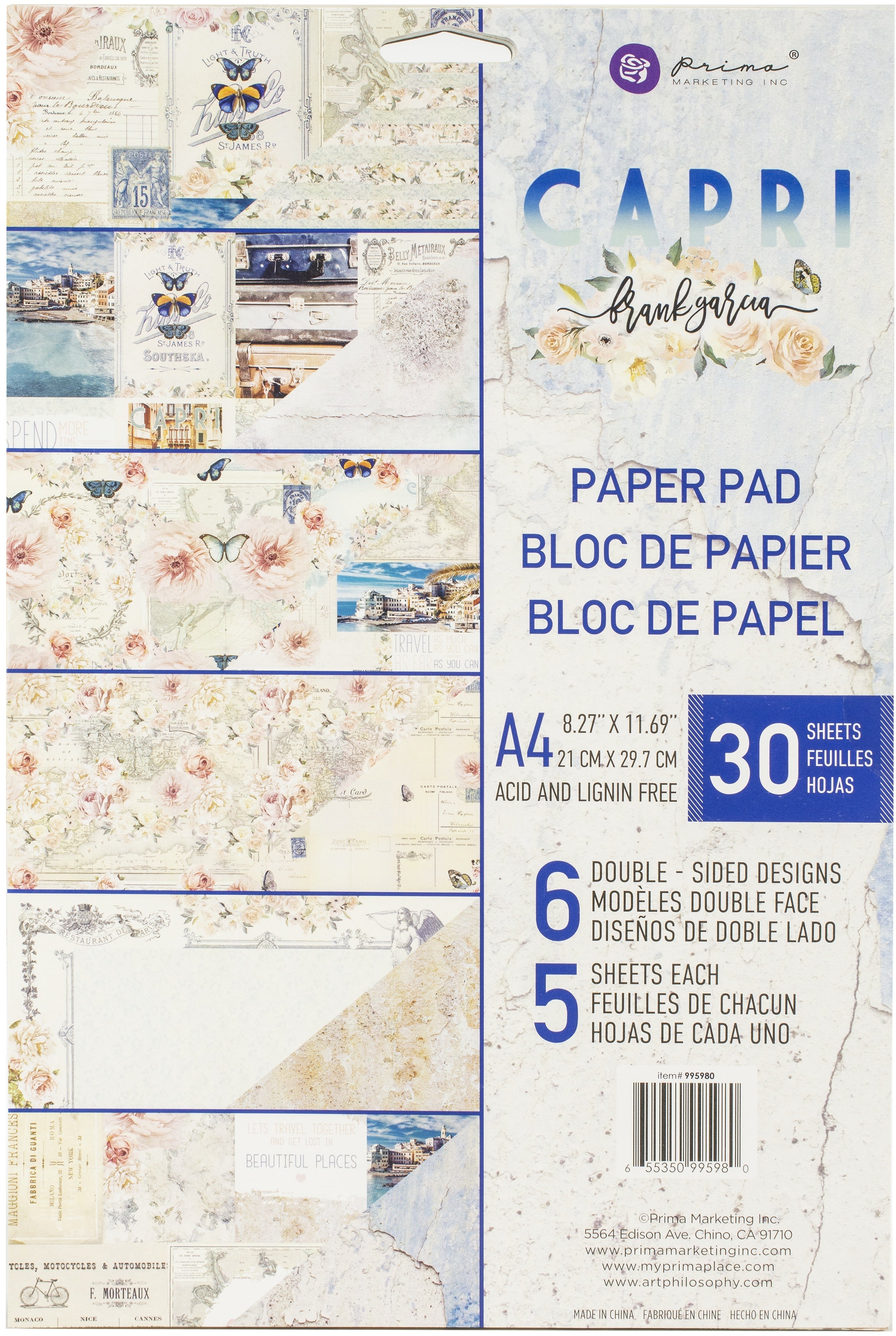 Prima Marketing Double-Sided Paper Pad A4 30/Pkg - Capri