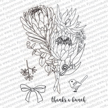 Paper Rose Clear Stamps 4"X6" - Thanks A Bunch