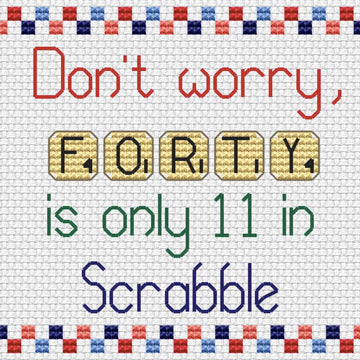 Scrabble 40 Cross Stitch PDF Pattern