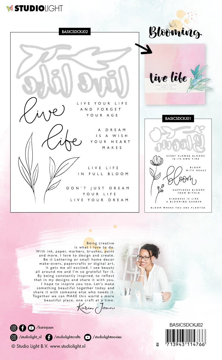 Studio Light Karin Joan Blooming Collection Stamp & Die Set A6 - NR. 02
