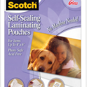 Scotch Self-Sealing Laminating Pouches 5/Pkg - 4"X6"