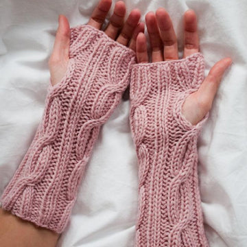 Kare Knits' Cable Twist Arm/Wrist Warmers