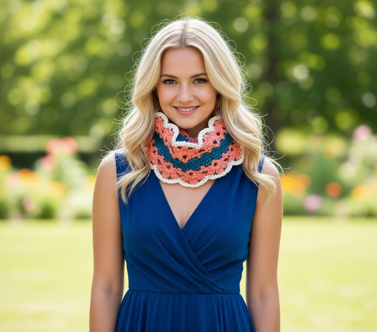 Blooming Hearts Scarf Crochet Pattern