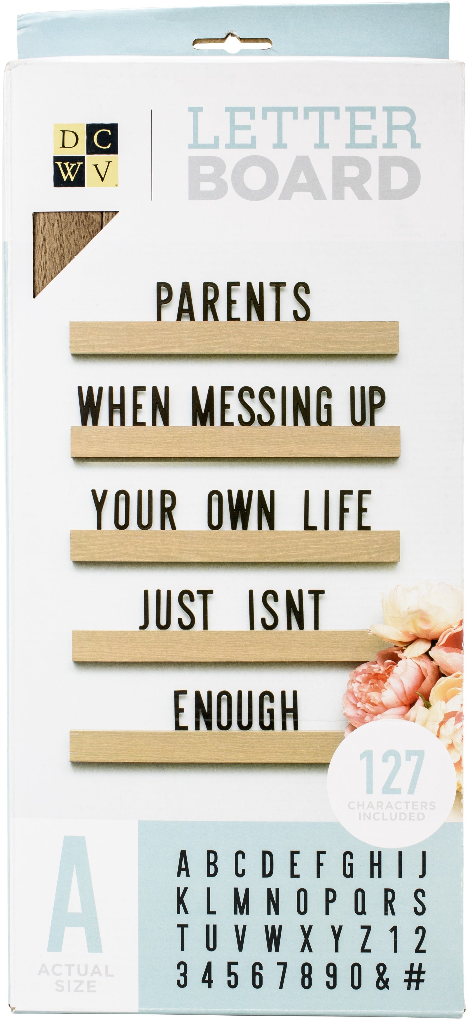 American Crafts DCWV Letterboard 16"X1.5" With 2" Letters - Ledge 5/Pkg