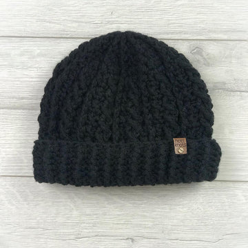 Cable Beanie with a Brim