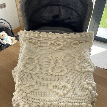 Bunny Love car seat blanket