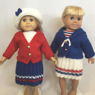 Sail Away with Me, Knitting Patterns fit American Girl and other 18-Inch Dolls