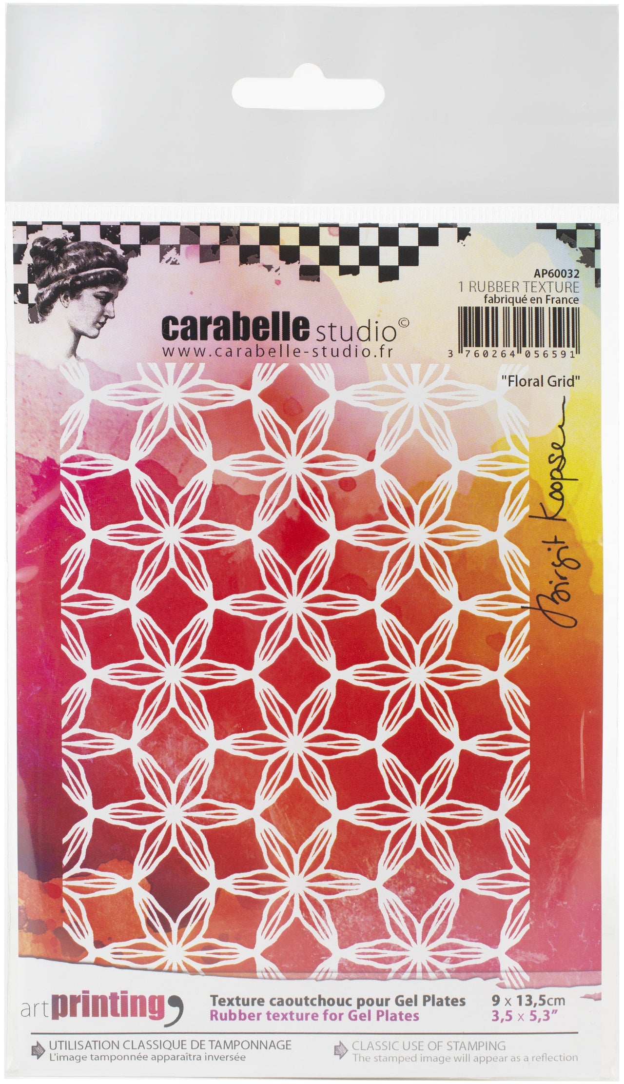 Carabelle Studio Art Printing A6 Rubber Texture Plate - Floral Grid