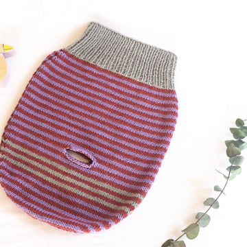 Strickanleitung Pucksack Kuschel, von 0 bis 12 Monate, Anfängerfreundlich