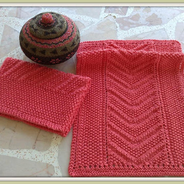Eyelet Seed Chevron Reversible Knit Towel