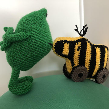 Tigered Duck and Frog amigurumi