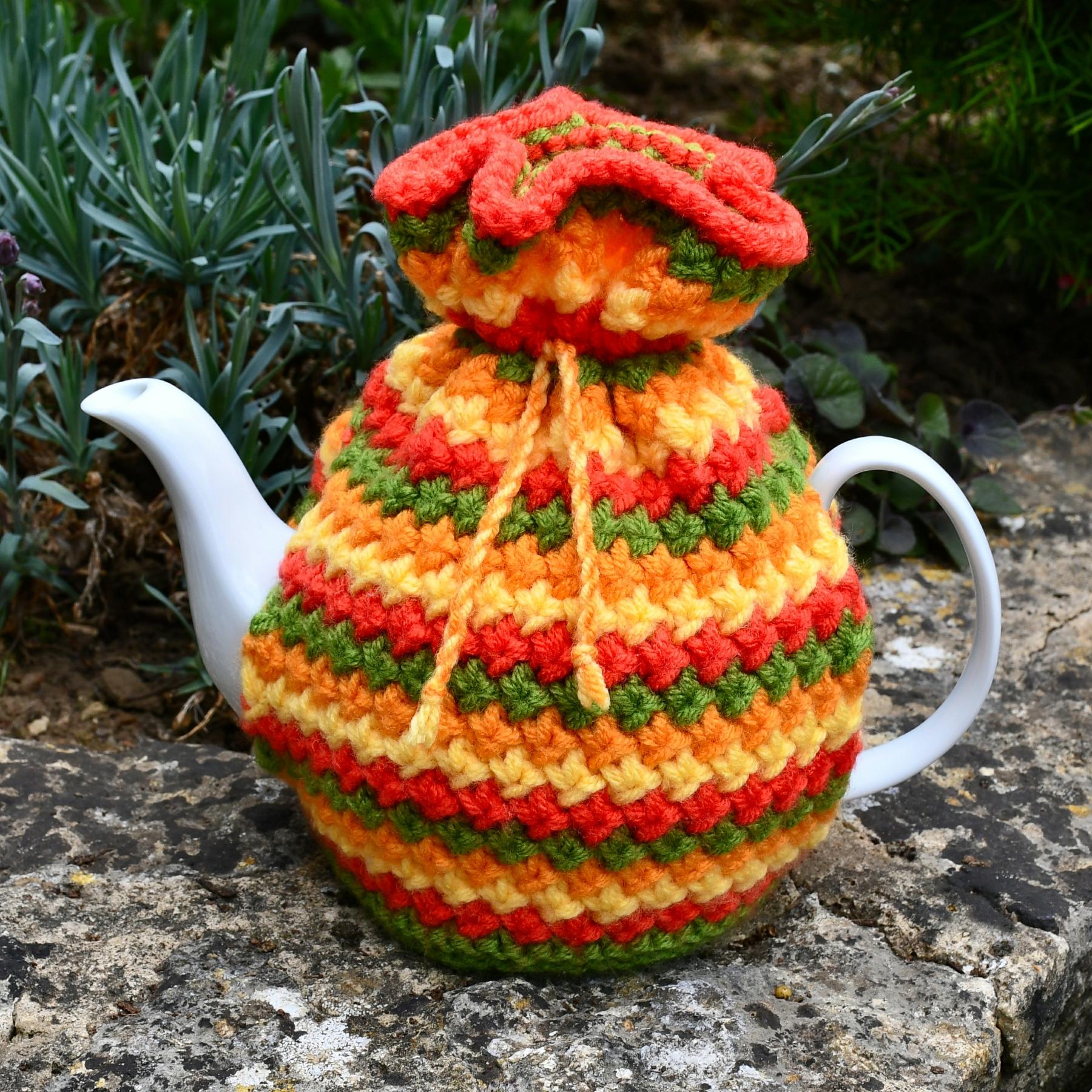 Springtime Flowers 4 Cup Teapot Cosy Knitting Pattern