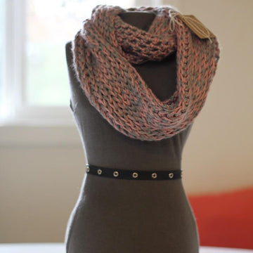 2-Tone Knit-Look Infinity Scarf (3 Ways)