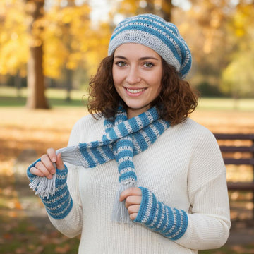 Hat, Scarf and Gloves Crochet Pattern #152