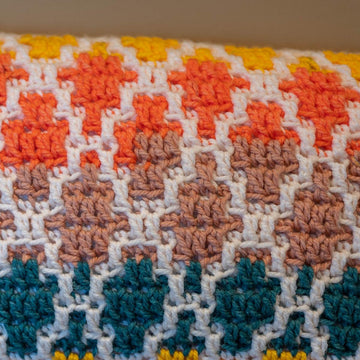 Mosaic Crochet Pillow Cover