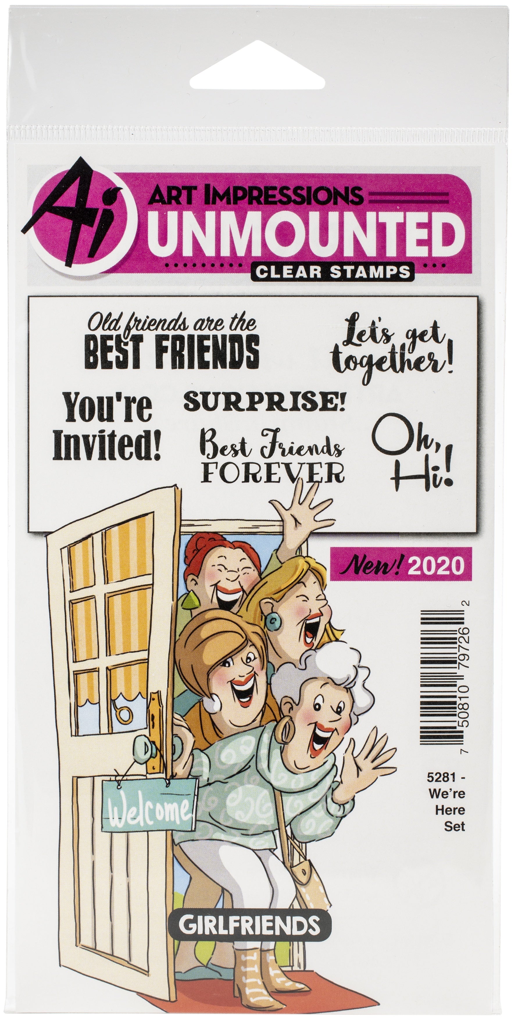 Art Impressions Girlfriends Clear Stamp - We're Here