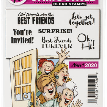 Art Impressions Girlfriends Clear Stamp - We're Here