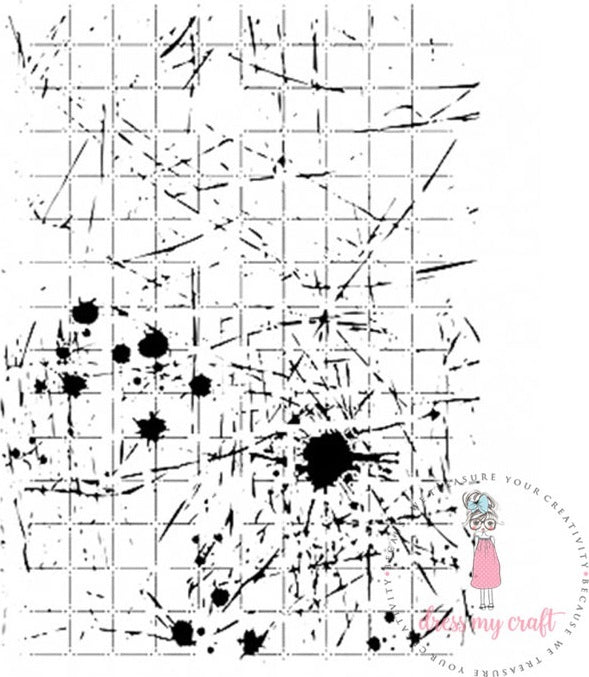 Dress My Craft Stencil A4 - Splatter With Lines