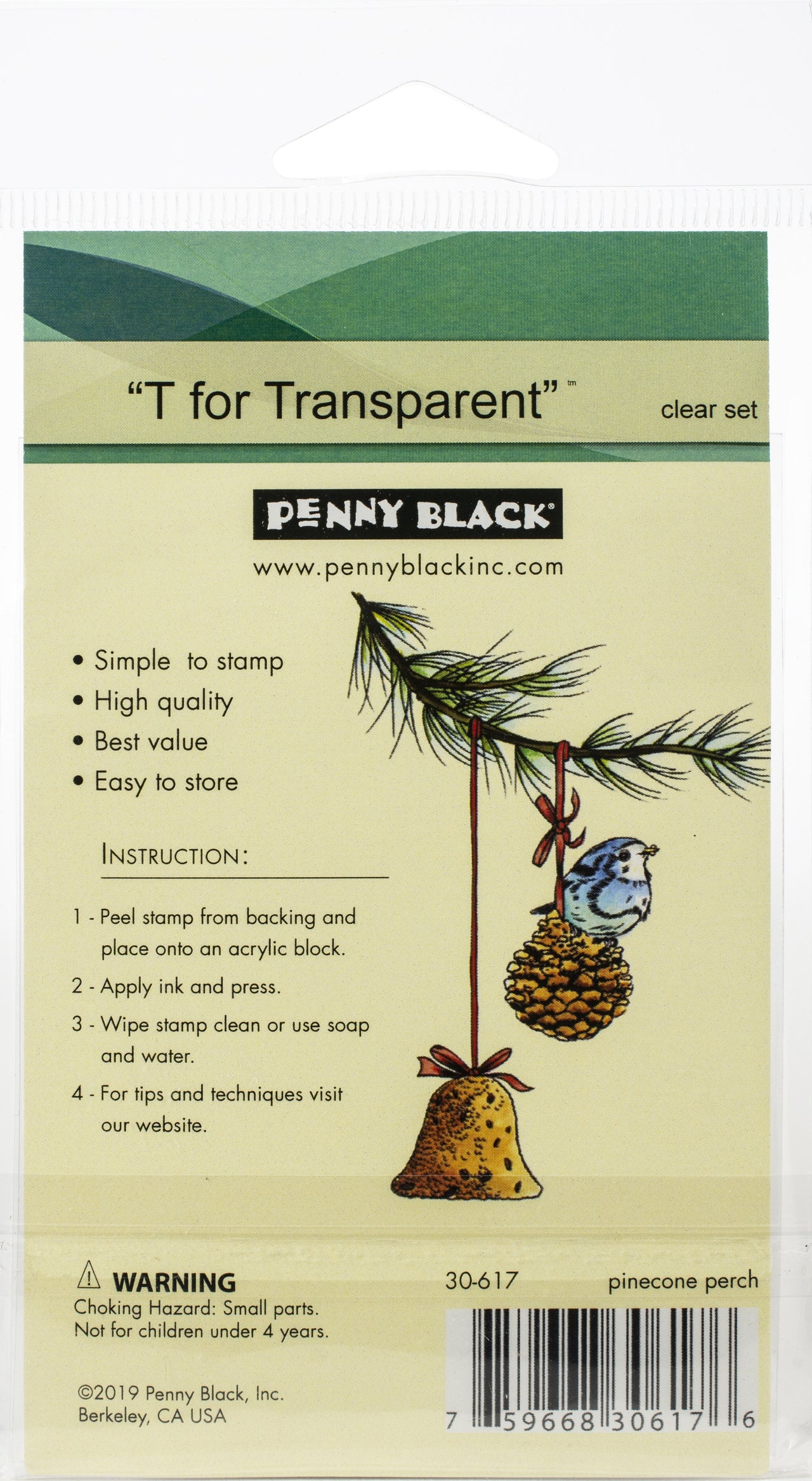 Penny Black Clear Stamps - Pinecone Perch 3"X4"