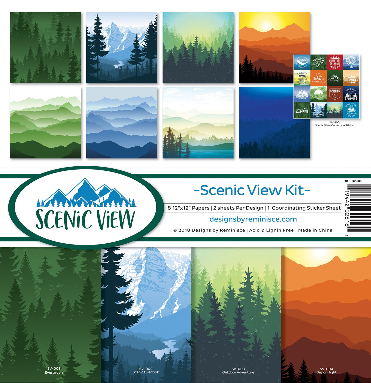 Reminisce Collection Kit 12"X12" - Scenic View