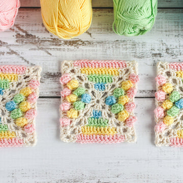 Rainbow gumdrop granny square